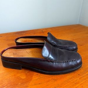 Bass Weejuns Mules - Deep Burgundy Leather Mule Penny Loafers